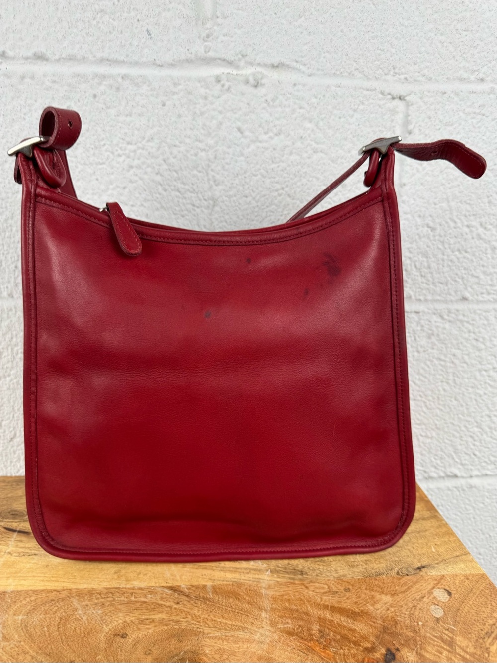 Vintage Coach Andrea Slim Tote 9073 Red Leather Shoulder Bag Y2K